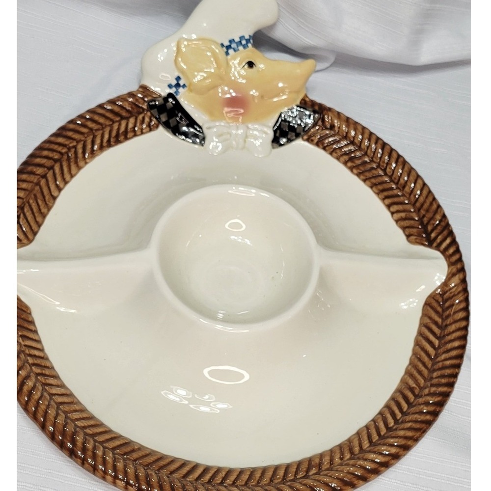 Pig Chef Chip and Dip Serving Platter Ceramic Divided Tray
Department 56 Jam-Bon